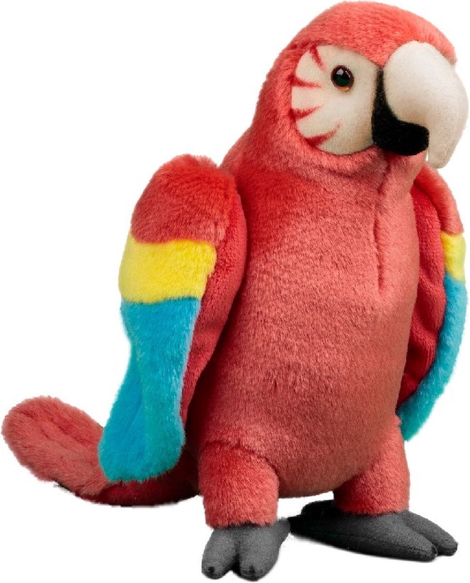 Tobar Animigos world of nature eco knuffel rode ara 26 cm