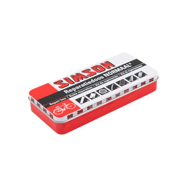 reparatiedoos Normaal 8 x 6 cm aluminium rood 10-delig