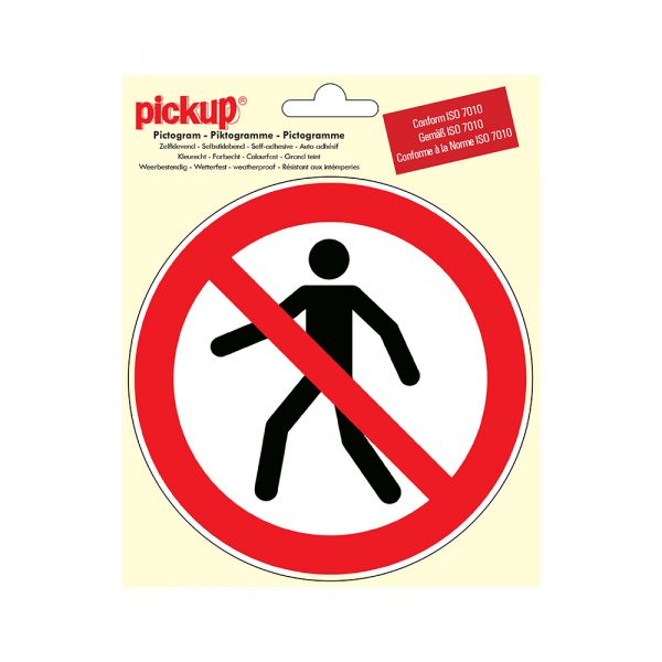 Sticker Verboden voor voetgangers - 150 mm rond.