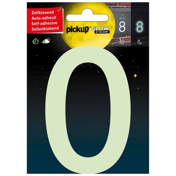 Glow in the dark Nummer 0 - 100 mm zelfklevend.