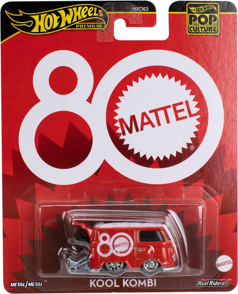 Mattel Hot wheels jbl68, kool kombi, auto, 3 jaar, metaal, kunststof, rood, wit