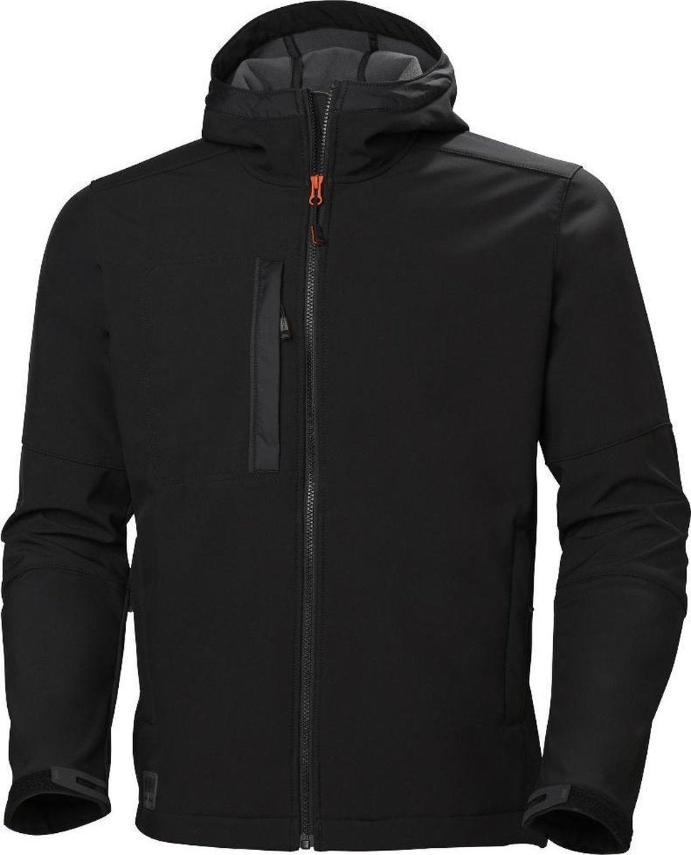 Helly Hansen kensington hooded softshell 74230 - mannen - zwart - s
