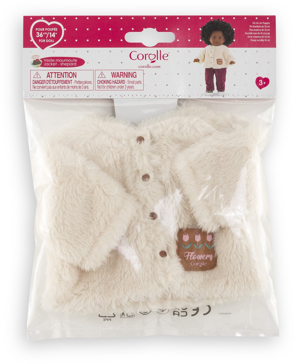 Corolle Ma gevoerde poppen jas - kleine ontdekker - 36cm
