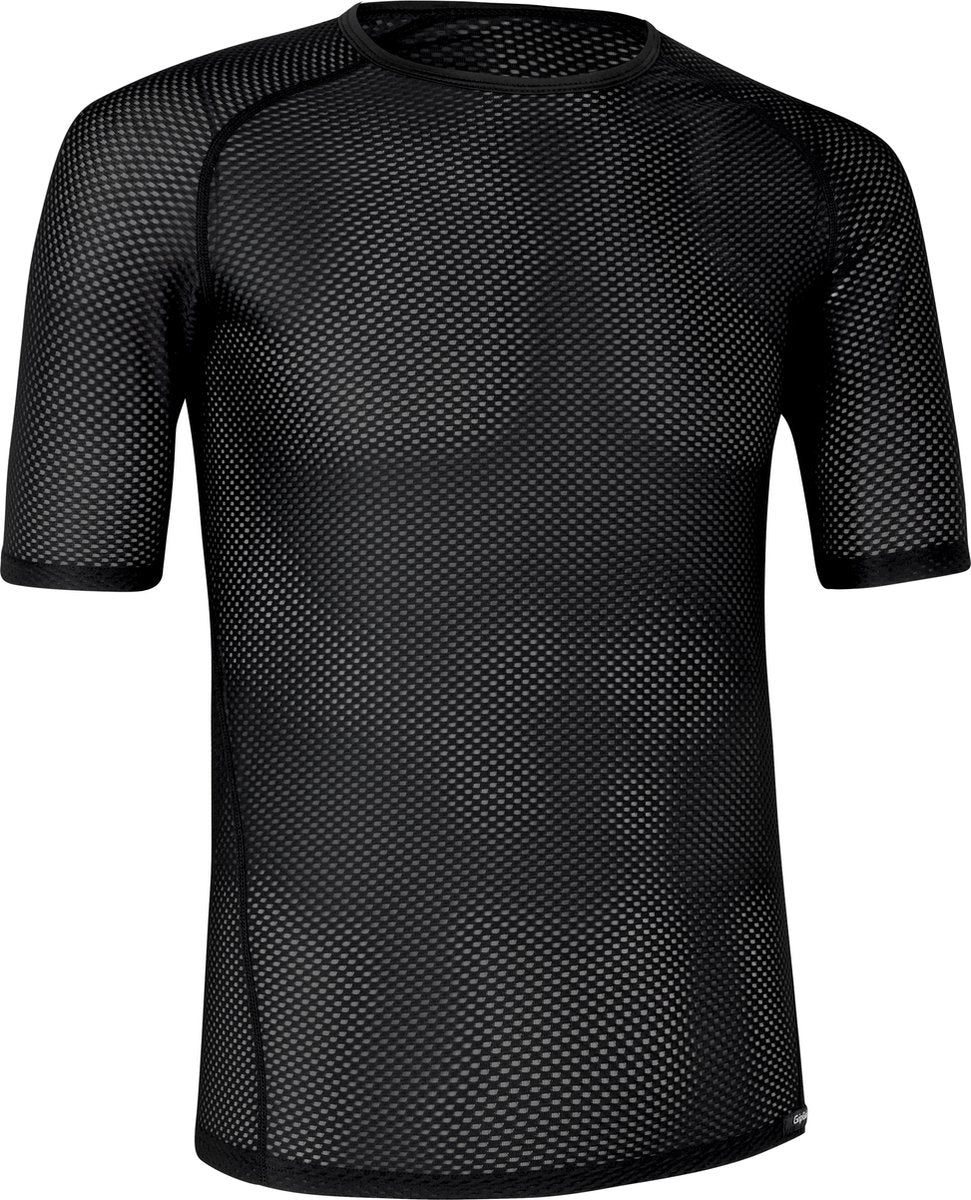 GripGrab - ultralight mesh korte mouw base layer zomer fiets ondershirt polygiene zweethemd - zwart - heren - maat s