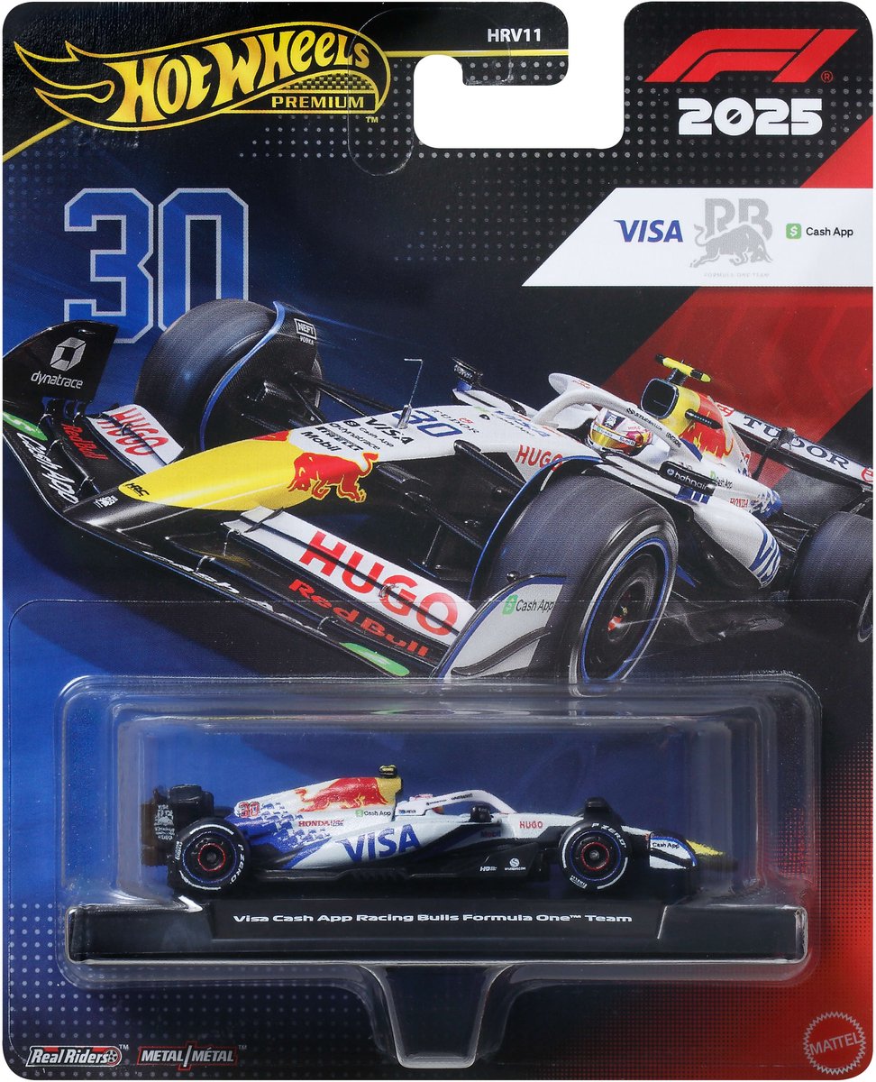 Hot Wheels premium visa cash app racing bulls formula one team (#30) vehicle