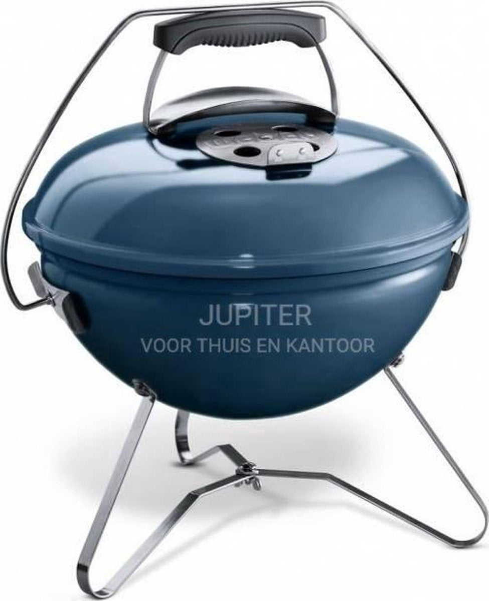 Weber smokey joe® premium - ø 37 cm grillrooster - houtskoolbarbecue - slate blue - tuck-n-carry dekselvergrendeling - gesloten ketel voor asopvang - ventilatierooster in deksel - stabiel frame met 3 poten - draagbeugel