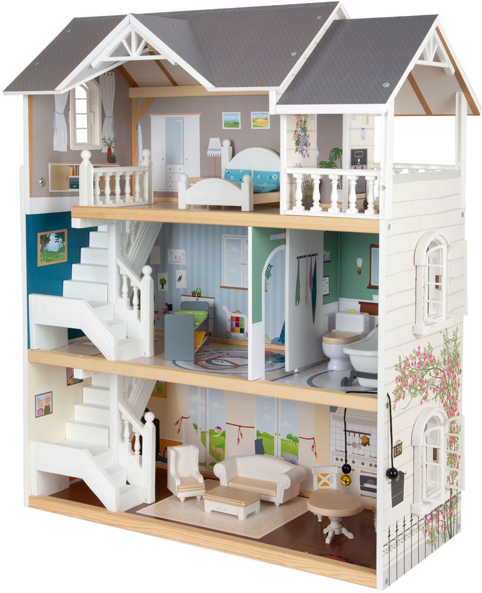 Small Foot - houten urban villa poppenhuis met accessoires, 13dlg.