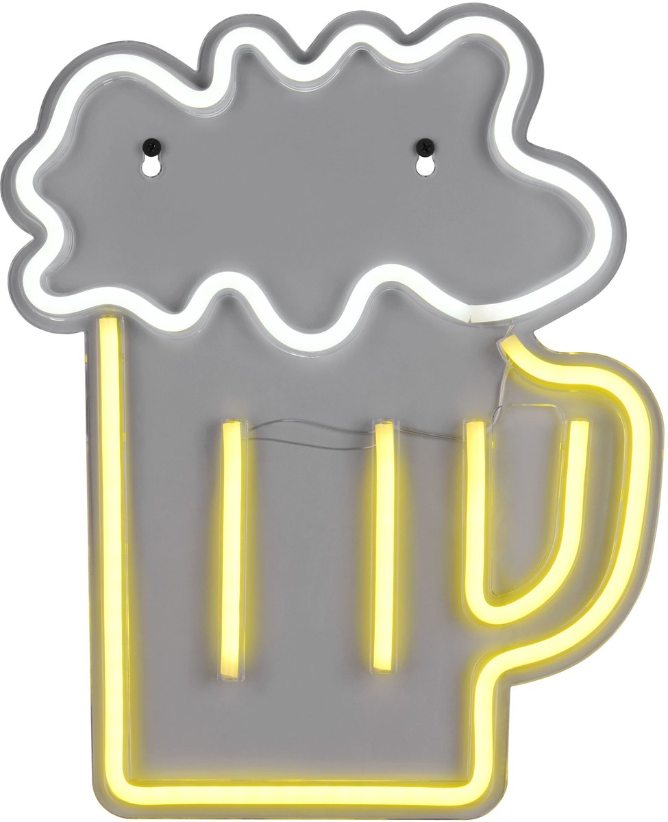 RL LIVE YOUR LIGHT Reality beer - wandlamp - transparant helder - incl. 1x smd 5 w - snoerschakelaar - wandmontage - usb-c aansluiting