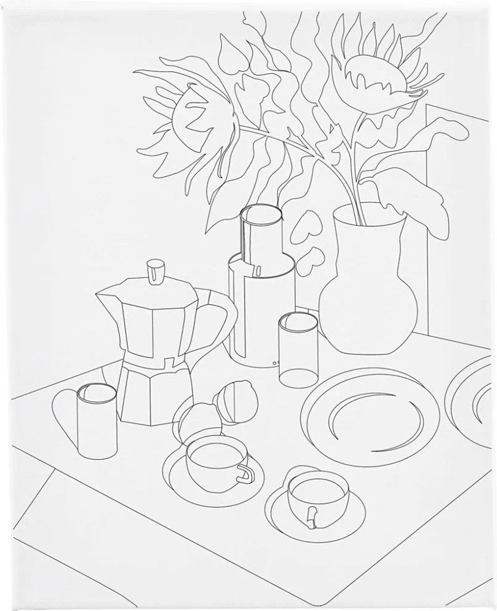 Creativ Company Schildercanvas met print onbijttafel - 24x30cm