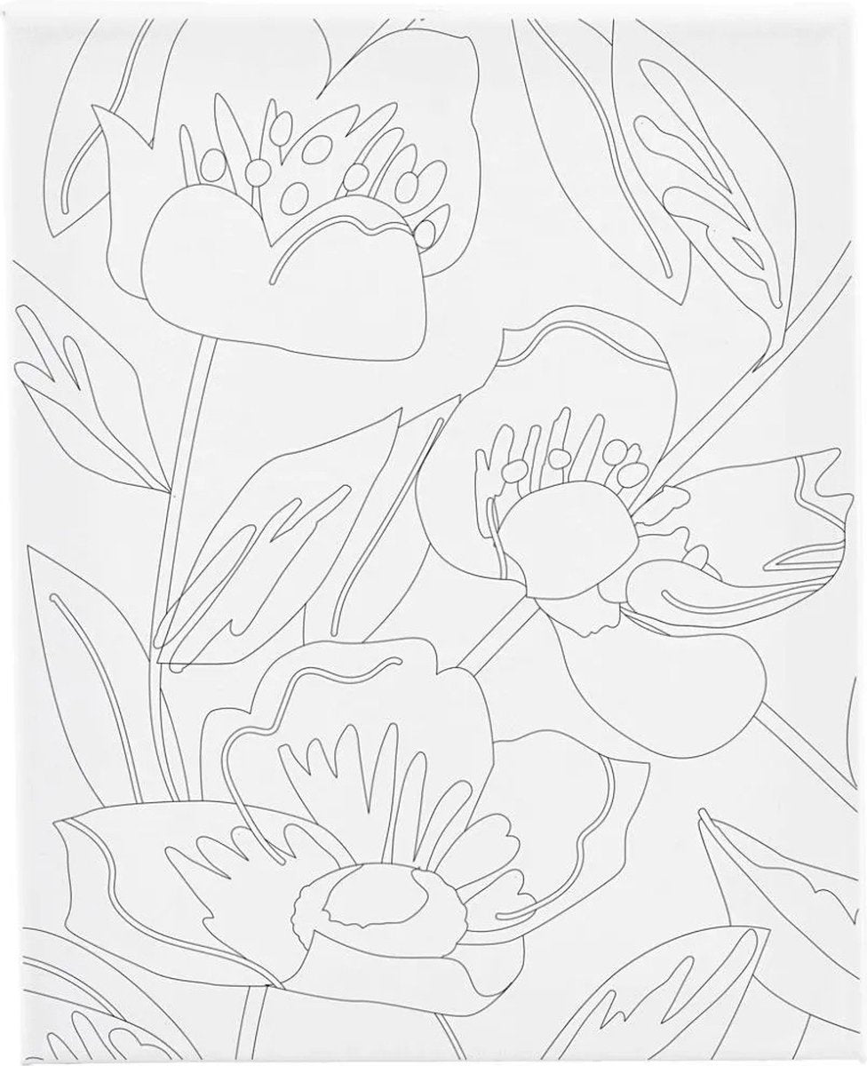 Creativ Company schildercanvas met print klaproos 24x30 cm