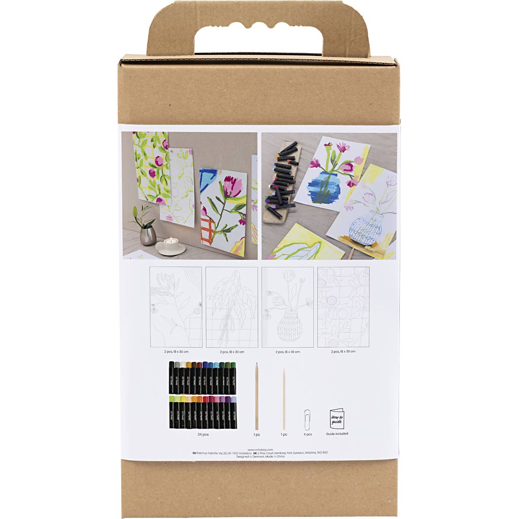 Creativ Company Https: www.cchobby.nl hobbyset-oliepastel-bloemen-diverse-kleuren-1-doos