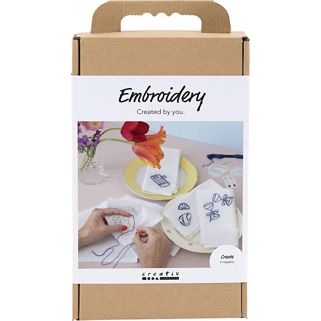 Creativ Company Https: www.cchobby.nl hobbyset-borduurwerk-servetten-off-white-1-doos
