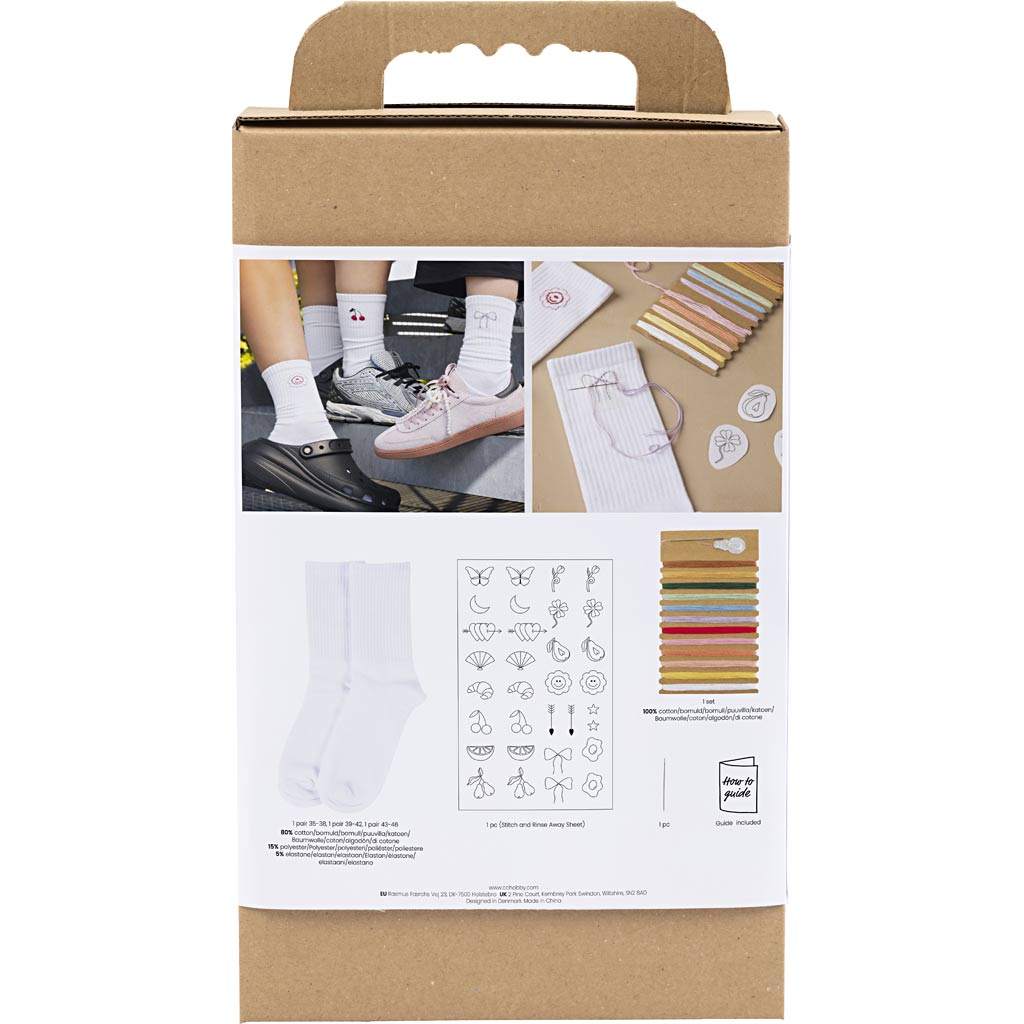 Creativ Company Https: www.cchobby.nl hobbyset-borduurwerk-sokken-wit-1-doos