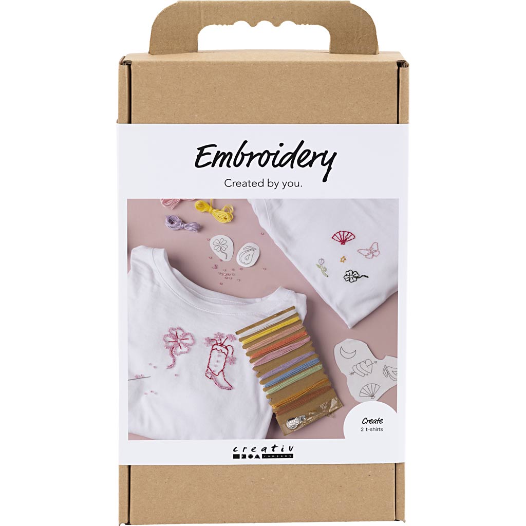 Creativ Company Https: www.cchobby.nl hobbyset-borduurwerk-t-shirt-wit-1-doos