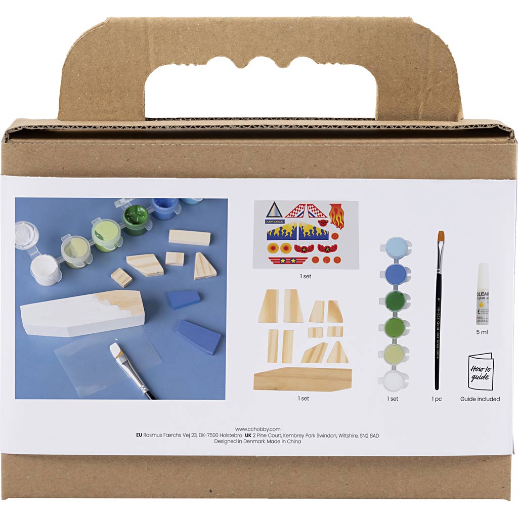 Creativ Company Https: www.cchobby.nl mini-hobbyset-schilderen-vliegtuig-blauw-groen-harmonie-1-doos