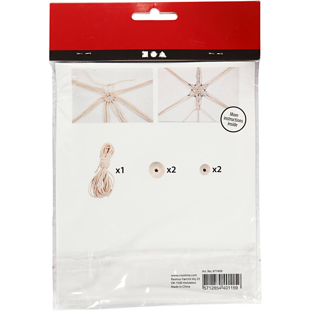 Creativ Company Https: www.cchobby.nl creative-mini-kit-macrame-sneeuwvlok-h-10-cm-1-doos