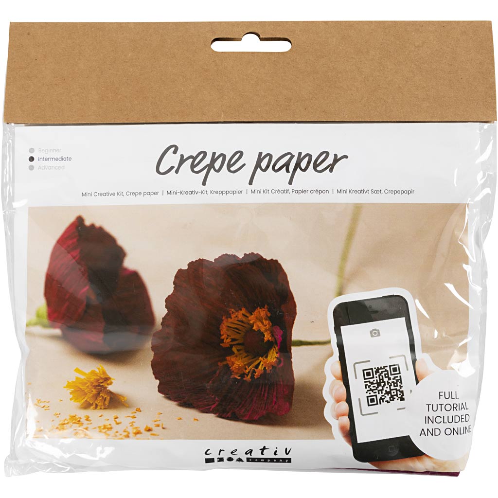 Creativ Company Https: www.cchobby.nl mini-hobbyset-crepepapier-klaprozen-crepe-verhouding-180-105-gr-1-doos