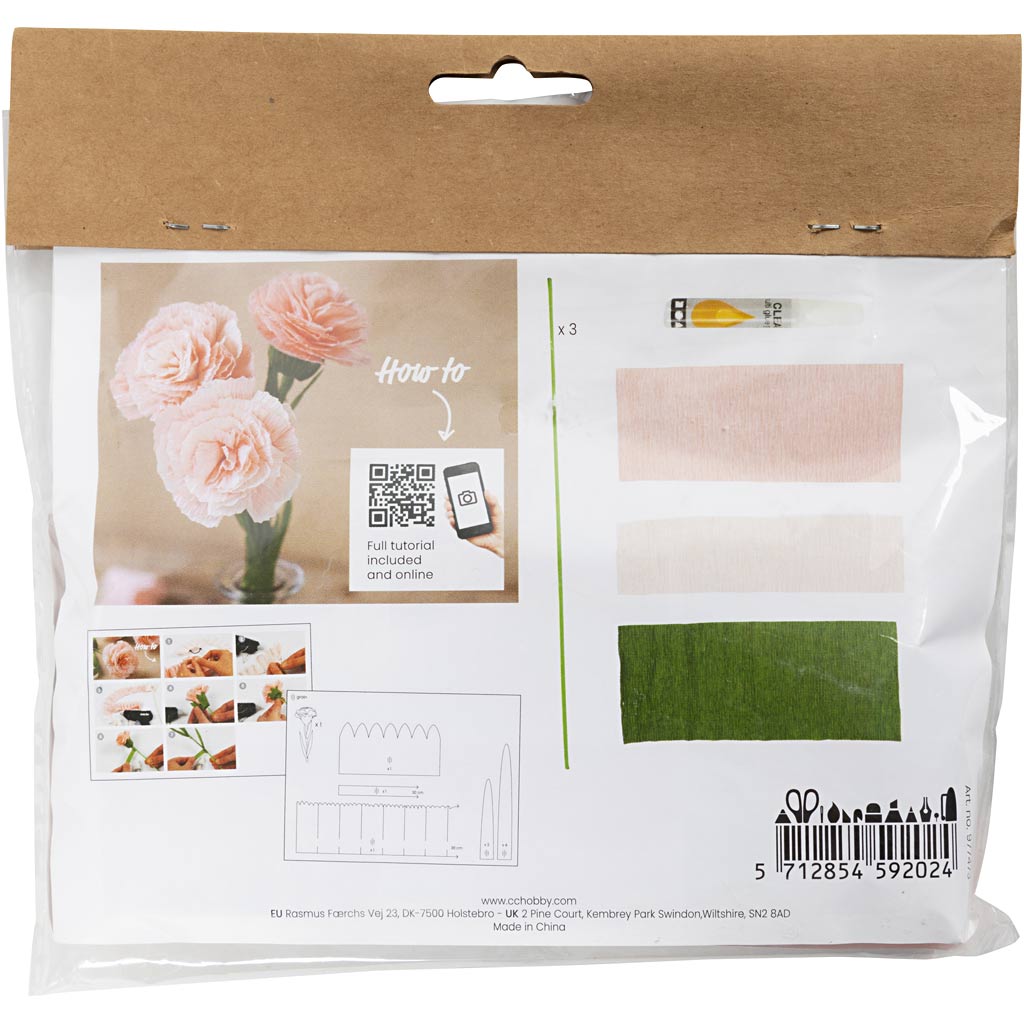 Creativ Company Https: www.cchobby.nl mini-hobbyset-crepepapier-anjers-crepe-verhouding-180-105-gr-1-doos