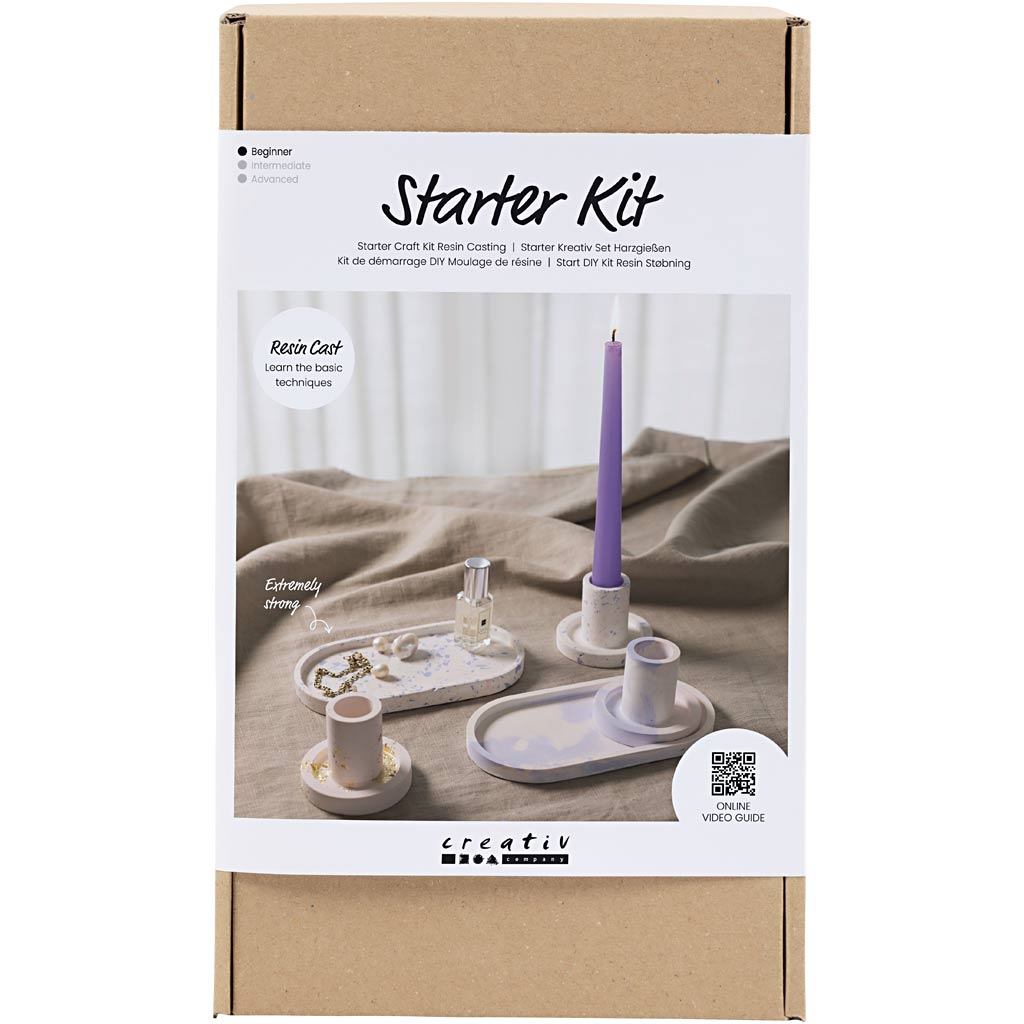 Creativ Company Https: www.cchobby.nl starter-hobbyset-hars-gieten-kandelaren-en-dienbladen-blauw-lichtroze-wit-1-doos