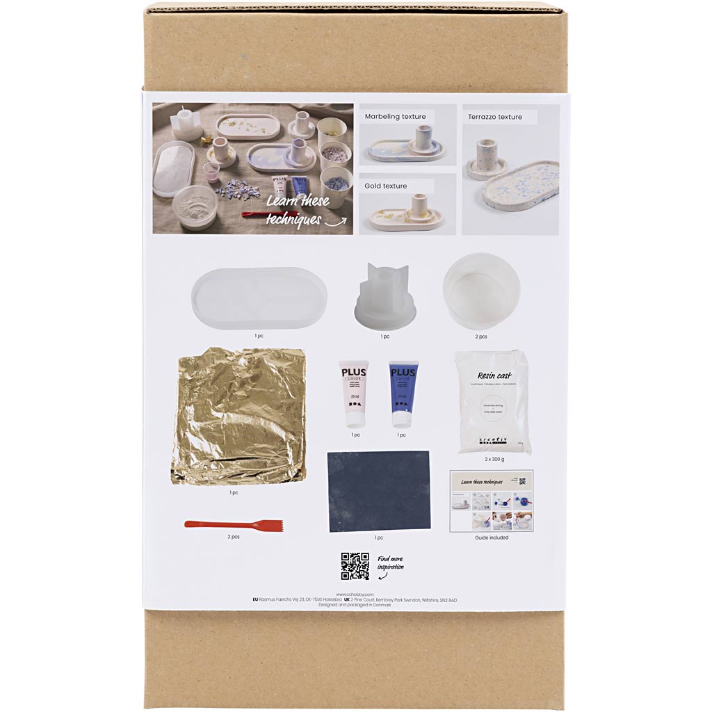 Creativ Company Https: www.cchobby.nl starter-hobbyset-hars-gieten-kandelaren-en-dienbladen-blauw-lichtroze-wit-1-doos