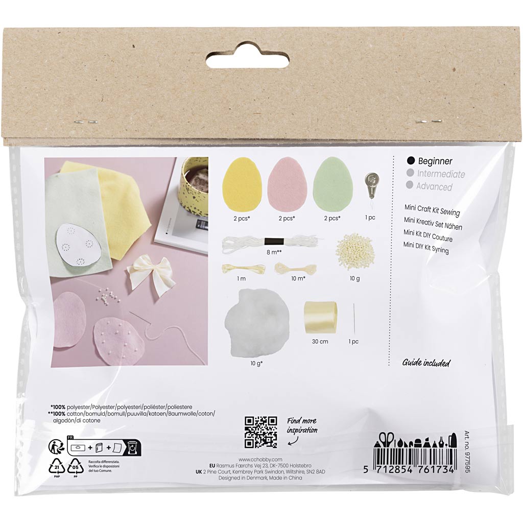 Creativ Company Https: www.cchobby.nl mini-hobbyset-naaien-paaseieren-pastelkleuren-1-doos