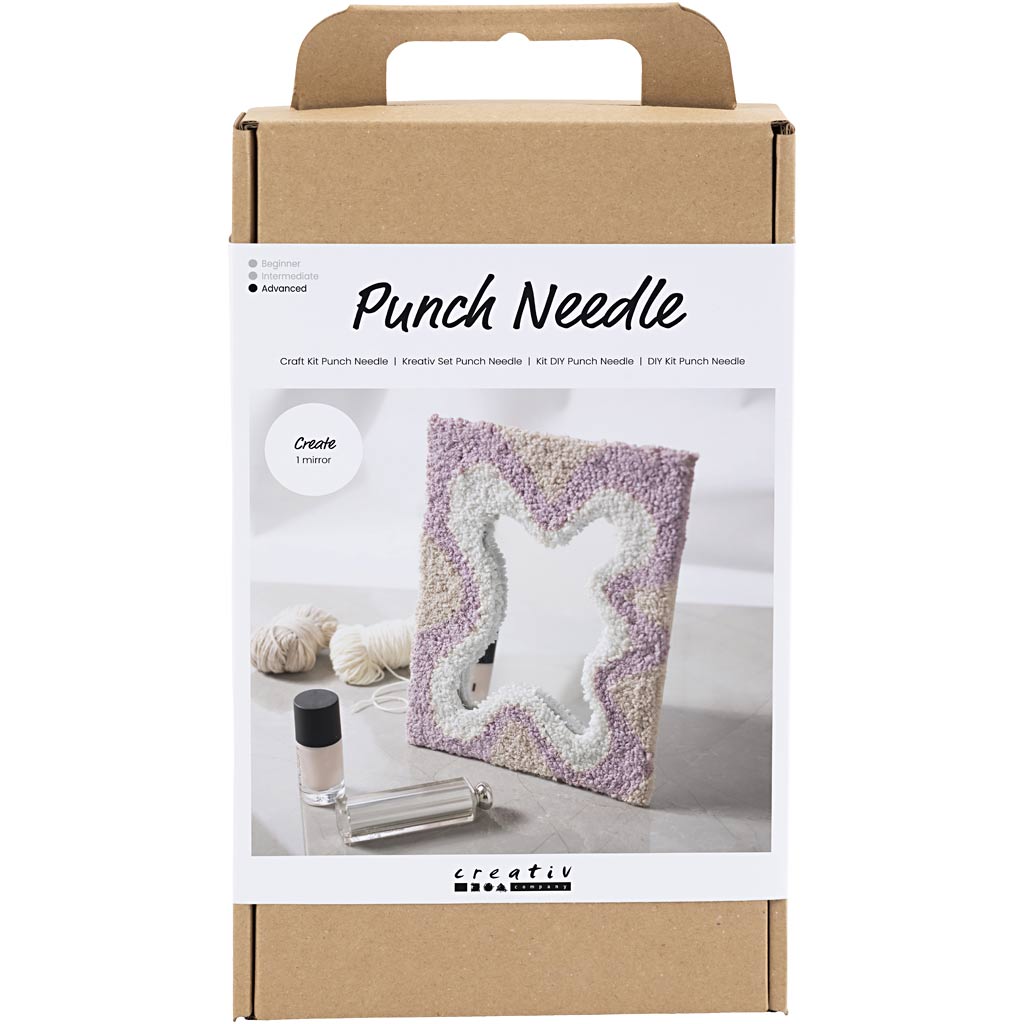 Creativ Company Https: www.cchobby.nl hobbyset-punch-needle-spiegel-pastelkleuren-1-doos