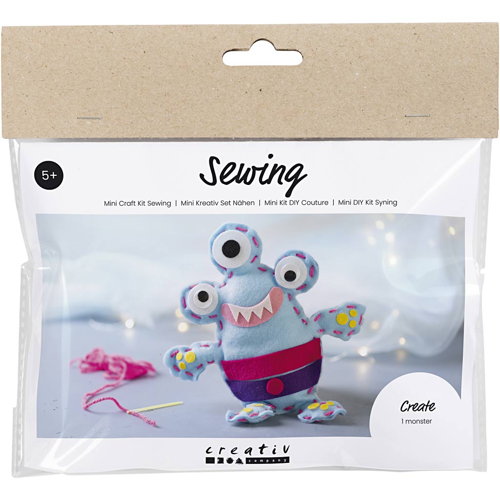 Creativ Company Https: www.cchobby.nl mini-hobbyset-naaien-viltmonster-diverse-kleuren-1-doos