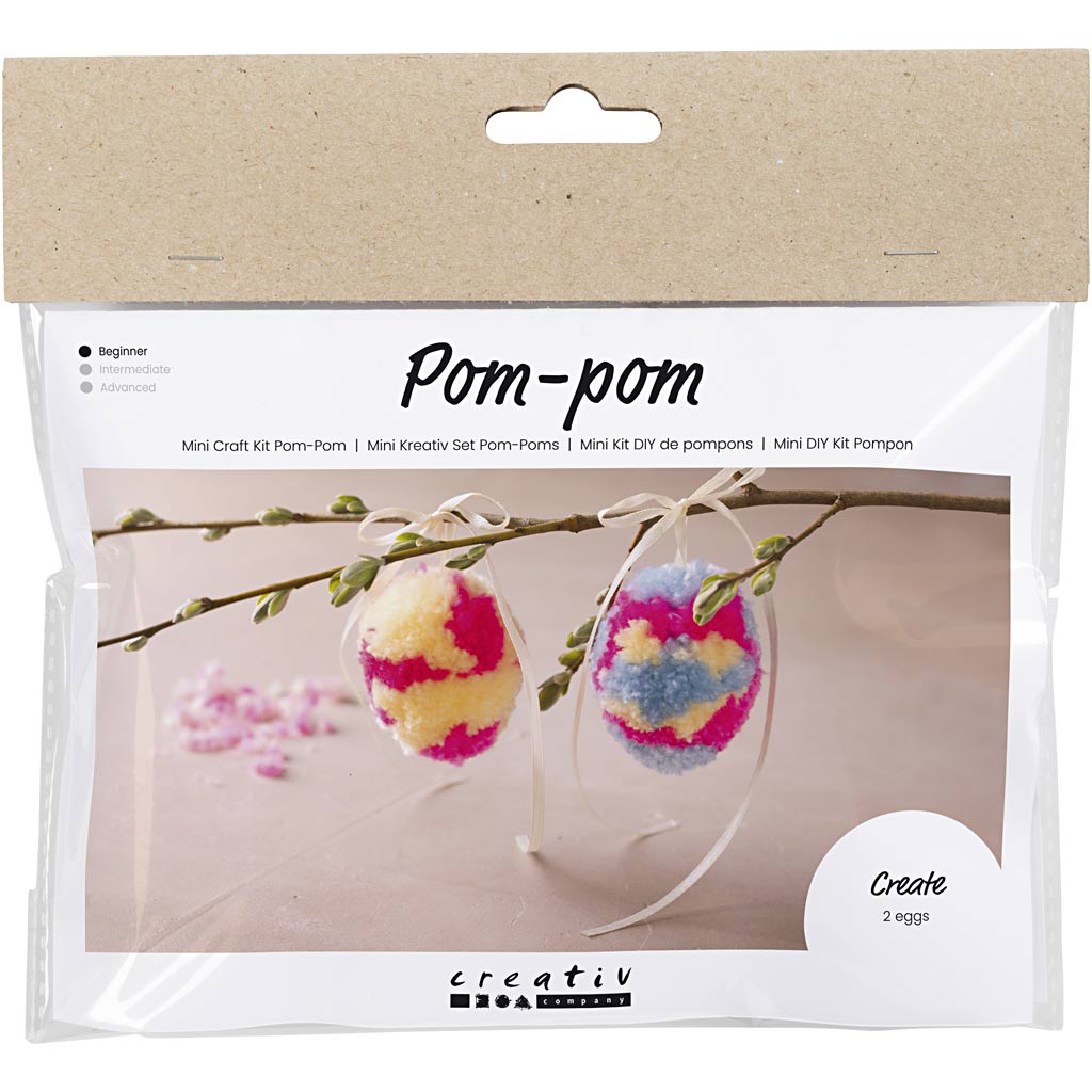 Creativ Company Https: www.cchobby.nl mini-hobbyset-pompom-eieren-kleurrijk-1-doos