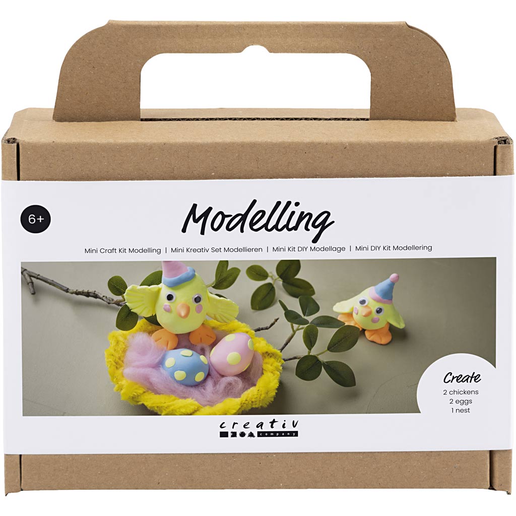Creativ Company Https: www.cchobby.nl mini-hobbyset-boetseren-paasproducten-lichtblauw-oranje-pastel-roze-lichtgeel-1-doos