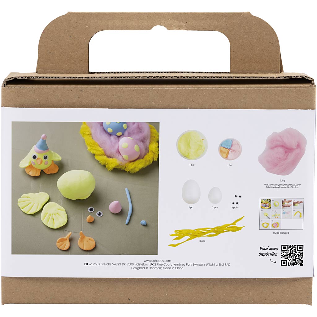 Creativ Company Https: www.cchobby.nl mini-hobbyset-boetseren-paasproducten-lichtblauw-oranje-pastel-roze-lichtgeel-1-doos