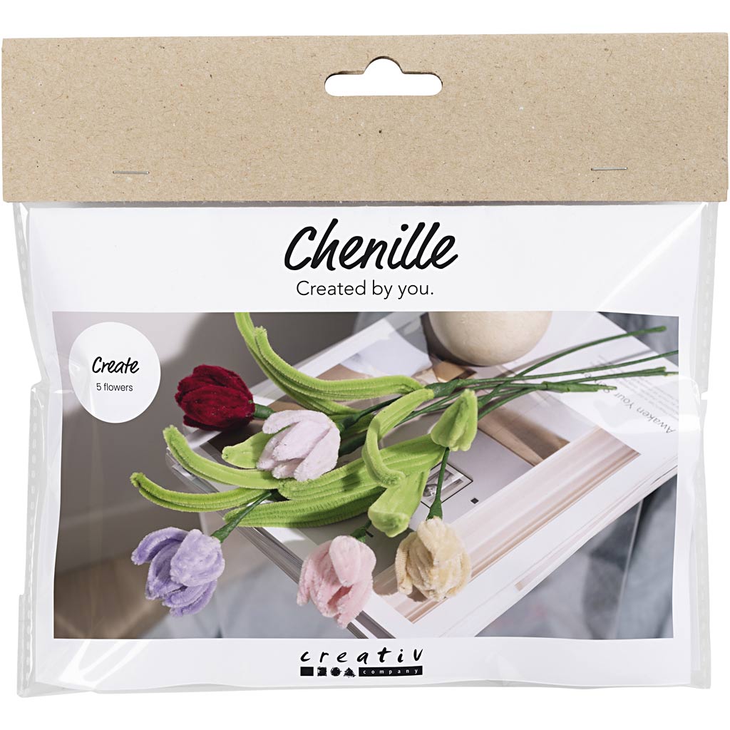 Creativ Company Https: www.cchobby.nl mini-hobbyset-bloemen-van-chenilledraad-tulpen-diverse-kleuren-1-doos