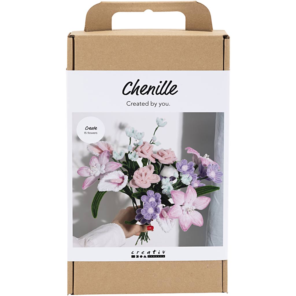 Creativ Company Https: www.cchobby.nl hobbyset-bloemen-van-chenilledraad-bloemen-pastelkleuren-1-doos