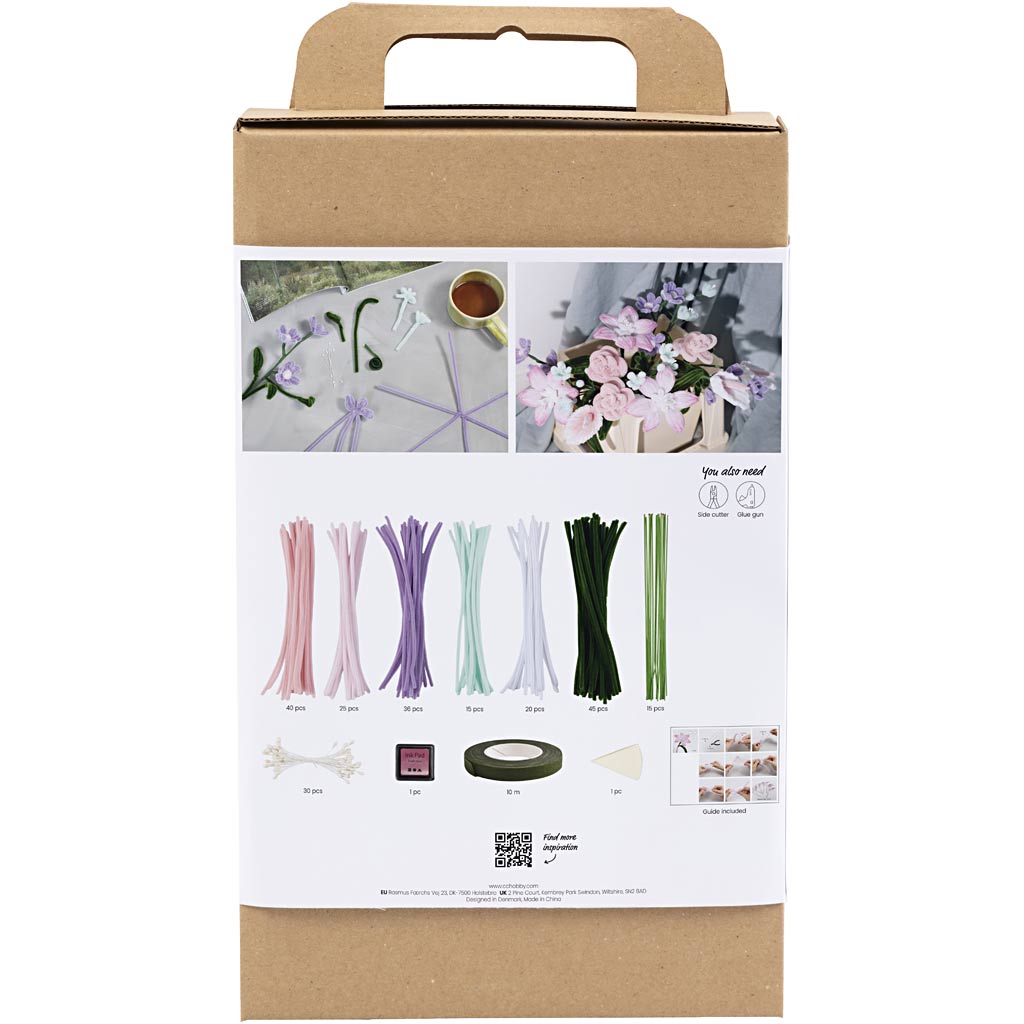 Creativ Company Https: www.cchobby.nl hobbyset-bloemen-van-chenilledraad-bloemen-pastelkleuren-1-doos