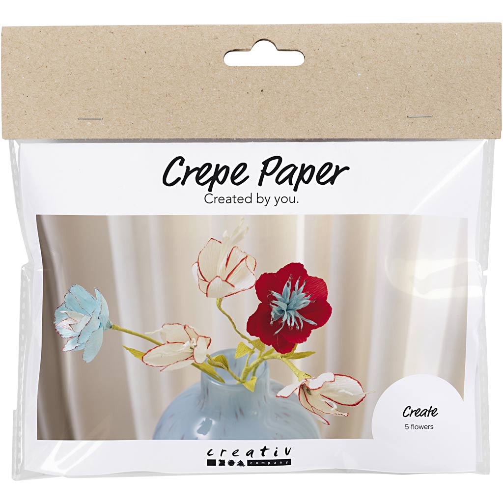 Creativ Company Https: www.cchobby.nl mini-hobbyset-crepepapier-bloemen-van-crepepapier-pastelkleuren-1-doos