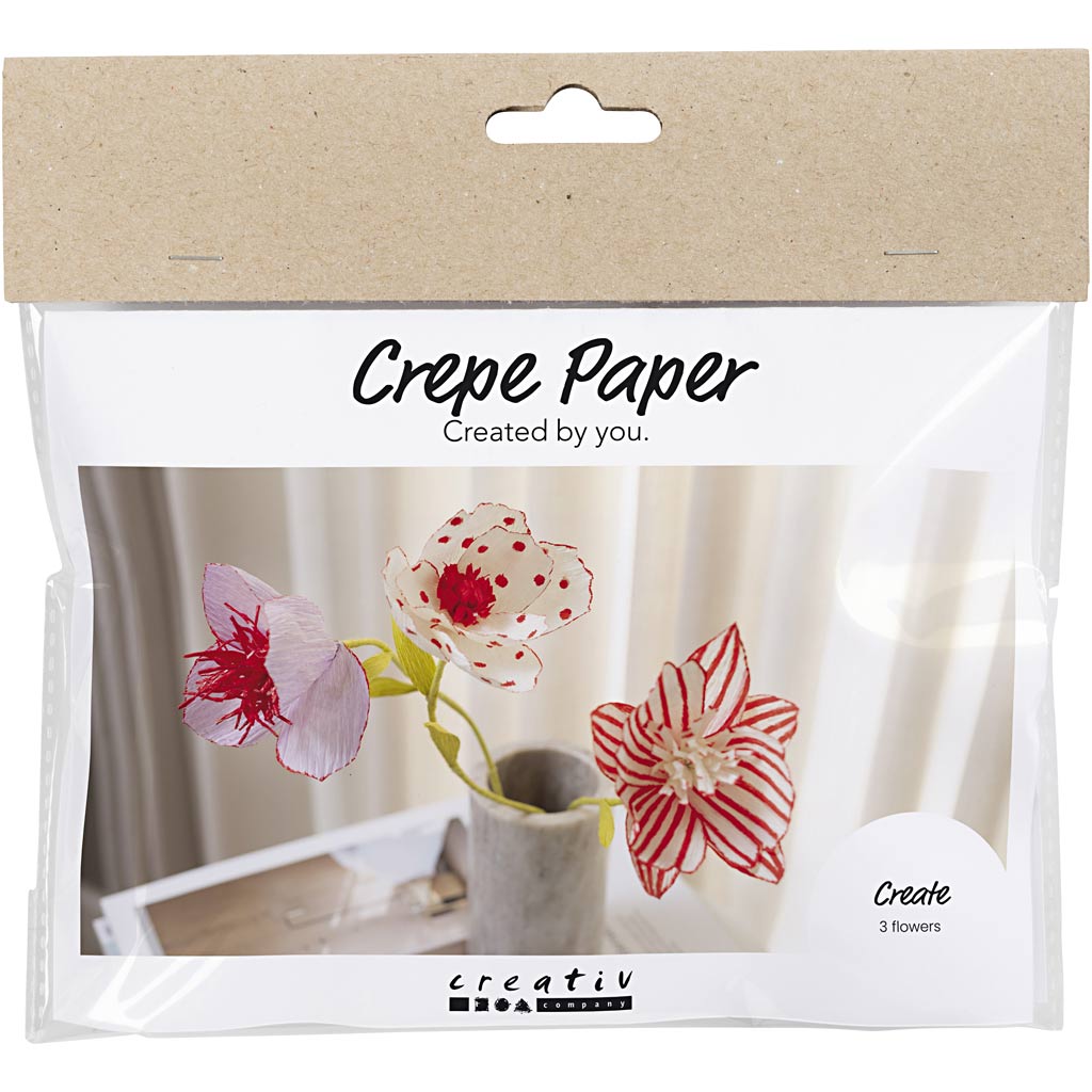 Creativ Company Https: www.cchobby.nl mini-hobbyset-crepepapier-bloemen-pastelkleuren-1-doos