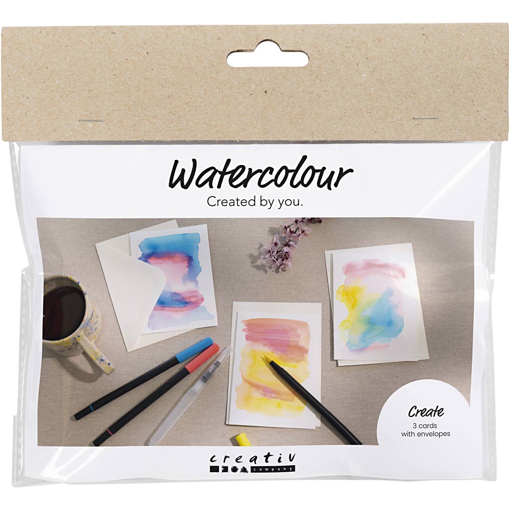 Creativ Company Https: www.cchobby.nl mini-hobbyset-aquarel-kaarten-en-enveloppen-1-doos
