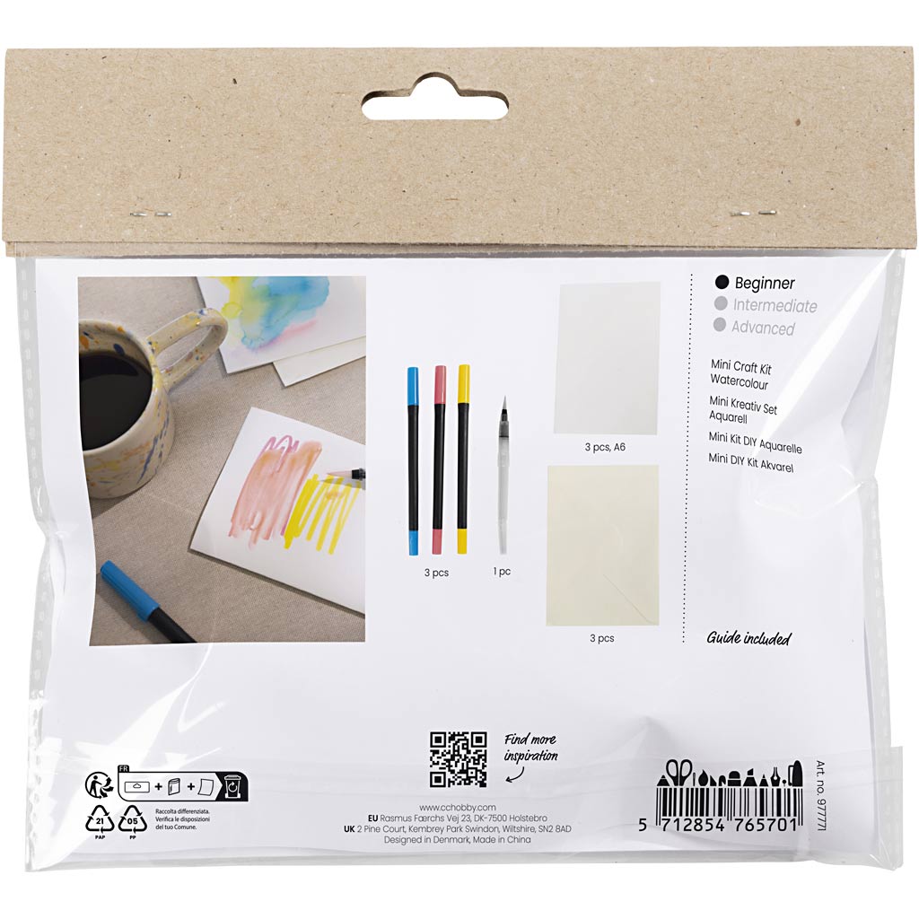 Creativ Company Https: www.cchobby.nl mini-hobbyset-aquarel-kaarten-en-enveloppen-1-doos
