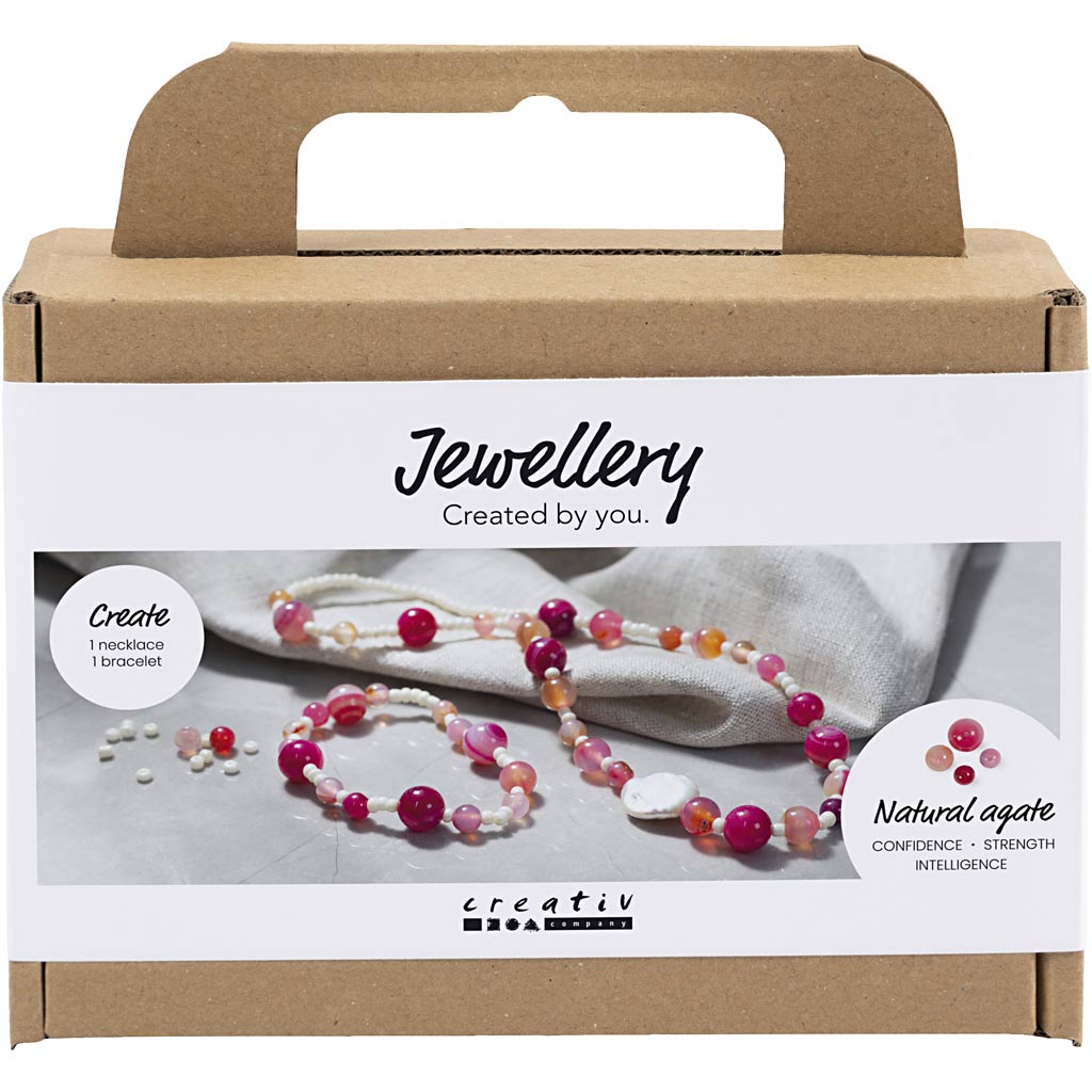 Creativ Company Https: www.cchobby.nl mini-hobbyset-sieraden-halsketting-en-armband-roze-1-doos