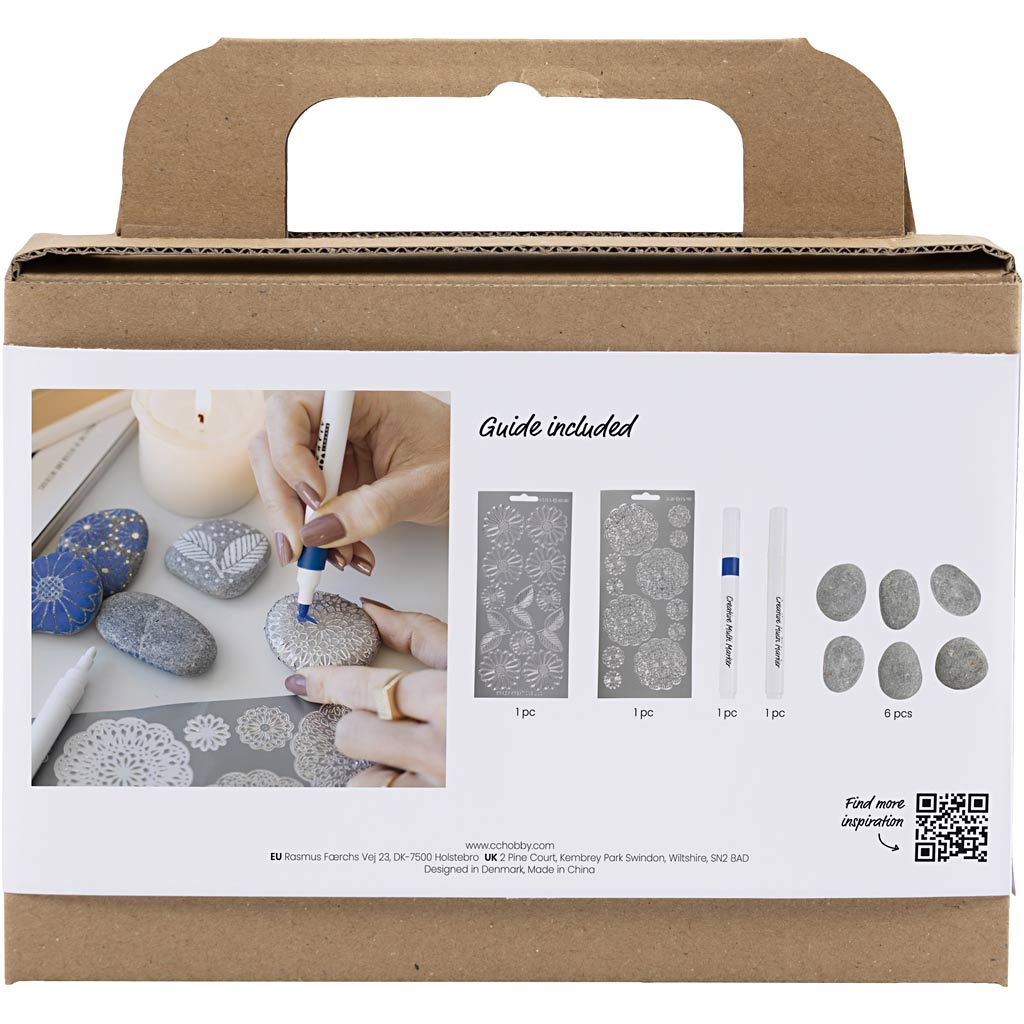 Creativ Company Https: www.cchobby.nl mini-hobbyset-steendecoratie-blauw-1-doos