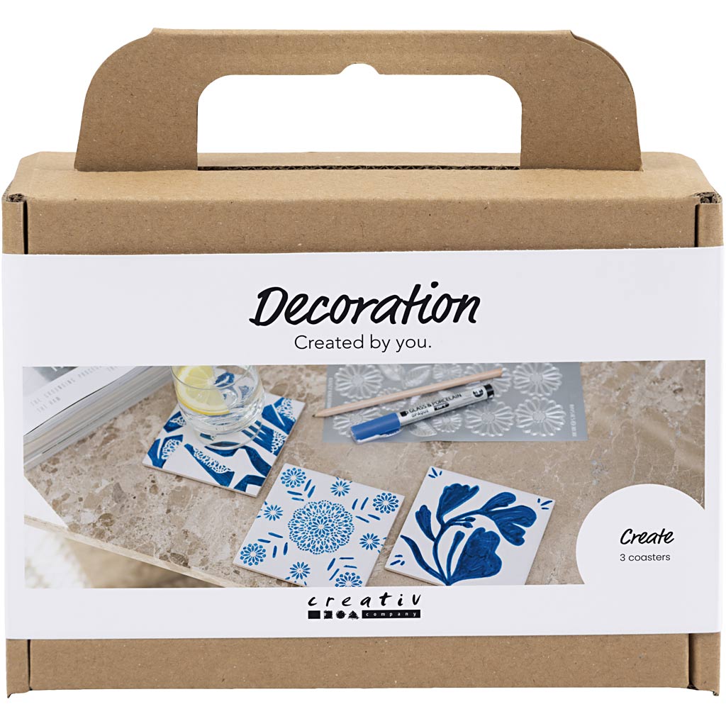 Creativ Company Https: www.cchobby.nl mini-hobbyset-decoratie-porseleinen-onderzetters-blauw-1-doos