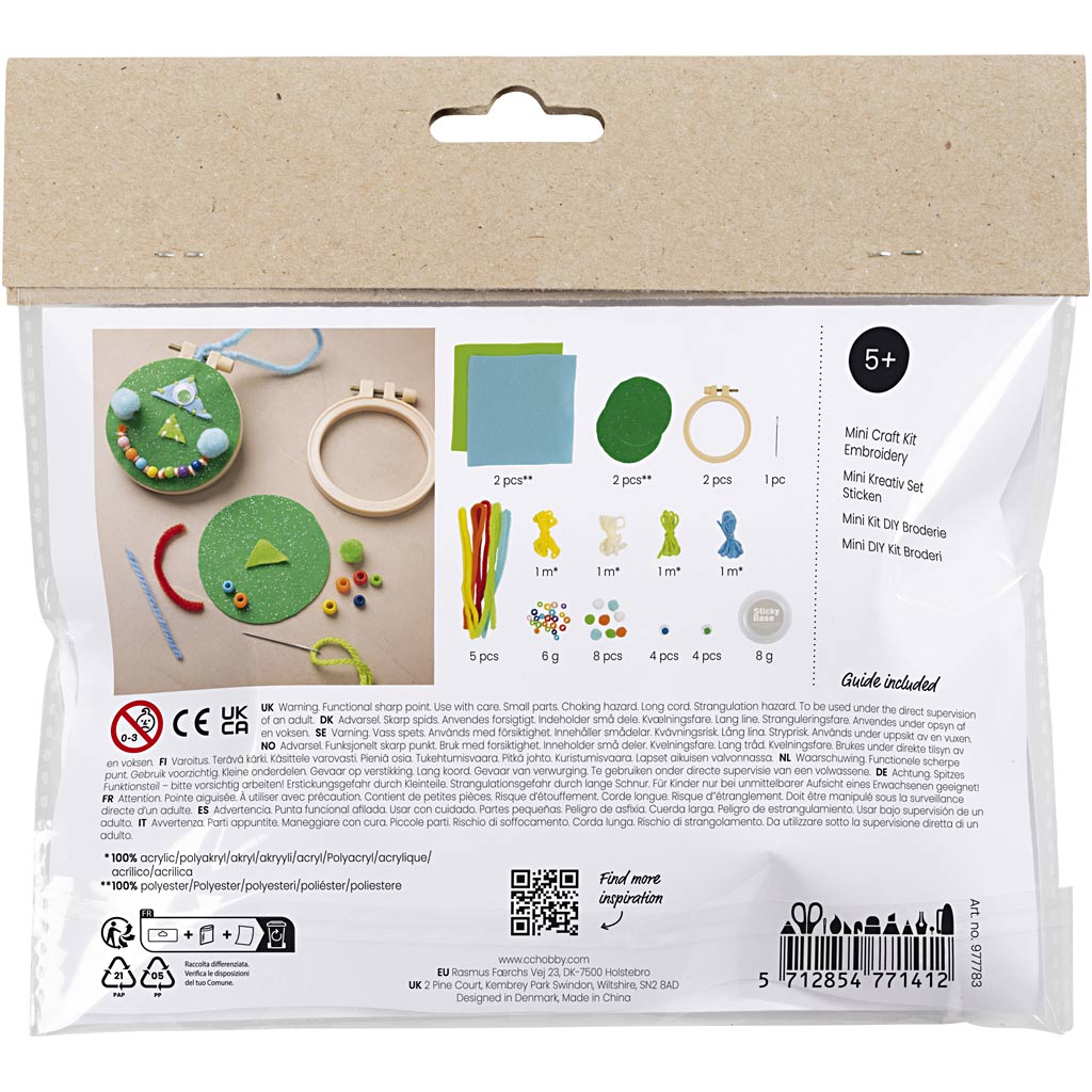 Creativ Company Https: www.cchobby.nl mini-hobbyset-borduren-gezichtjes-blauw-groen-1-doos