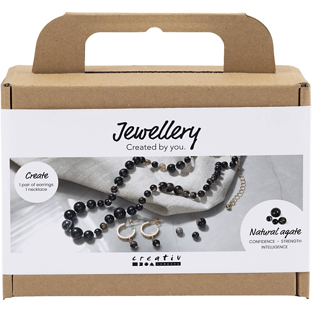 Creativ Company Https: www.cchobby.nl mini-hobbyset-sieraden-halsketting-en-oorbellen-zwart-wit-1-doos