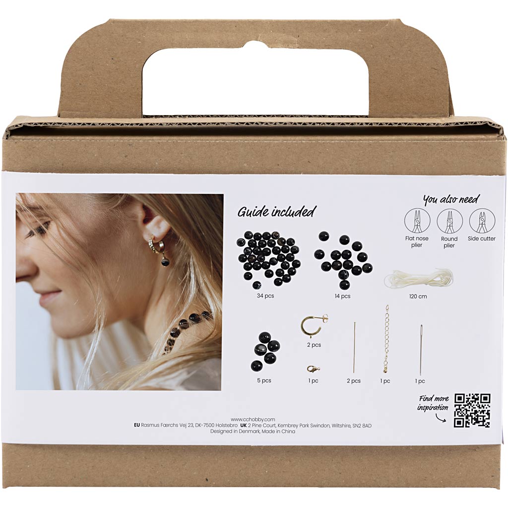 Creativ Company Https: www.cchobby.nl mini-hobbyset-sieraden-halsketting-en-oorbellen-zwart-wit-1-doos