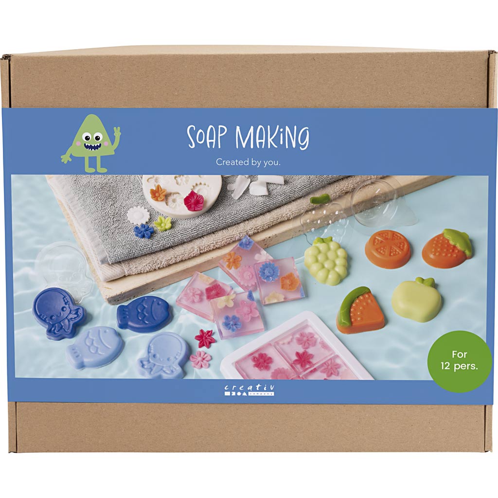 Creativ Company Https: www.cchobby.nl groepsset-zeep-maken-blauw-groen-oranje-roze-1-doos