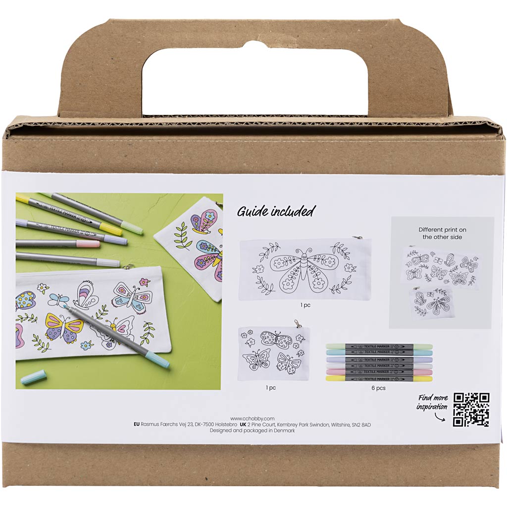 Creativ Company Https: www.cchobby.nl mini-hobbyset-textieldecoratie-vlinders-pastelkleuren-1-doos