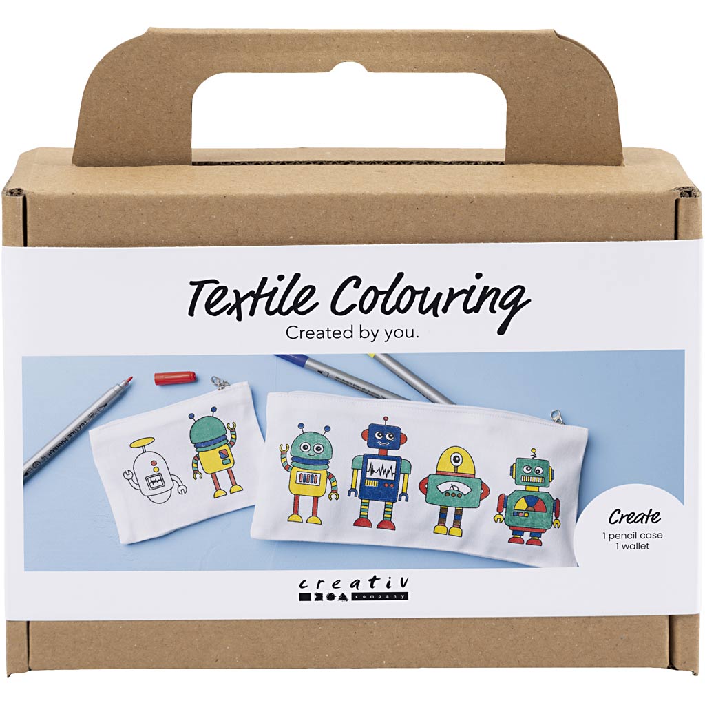 Creativ Company Https: www.cchobby.nl mini-hobbyset-textieldecoratie-robot-primair-kleuren-1-doos