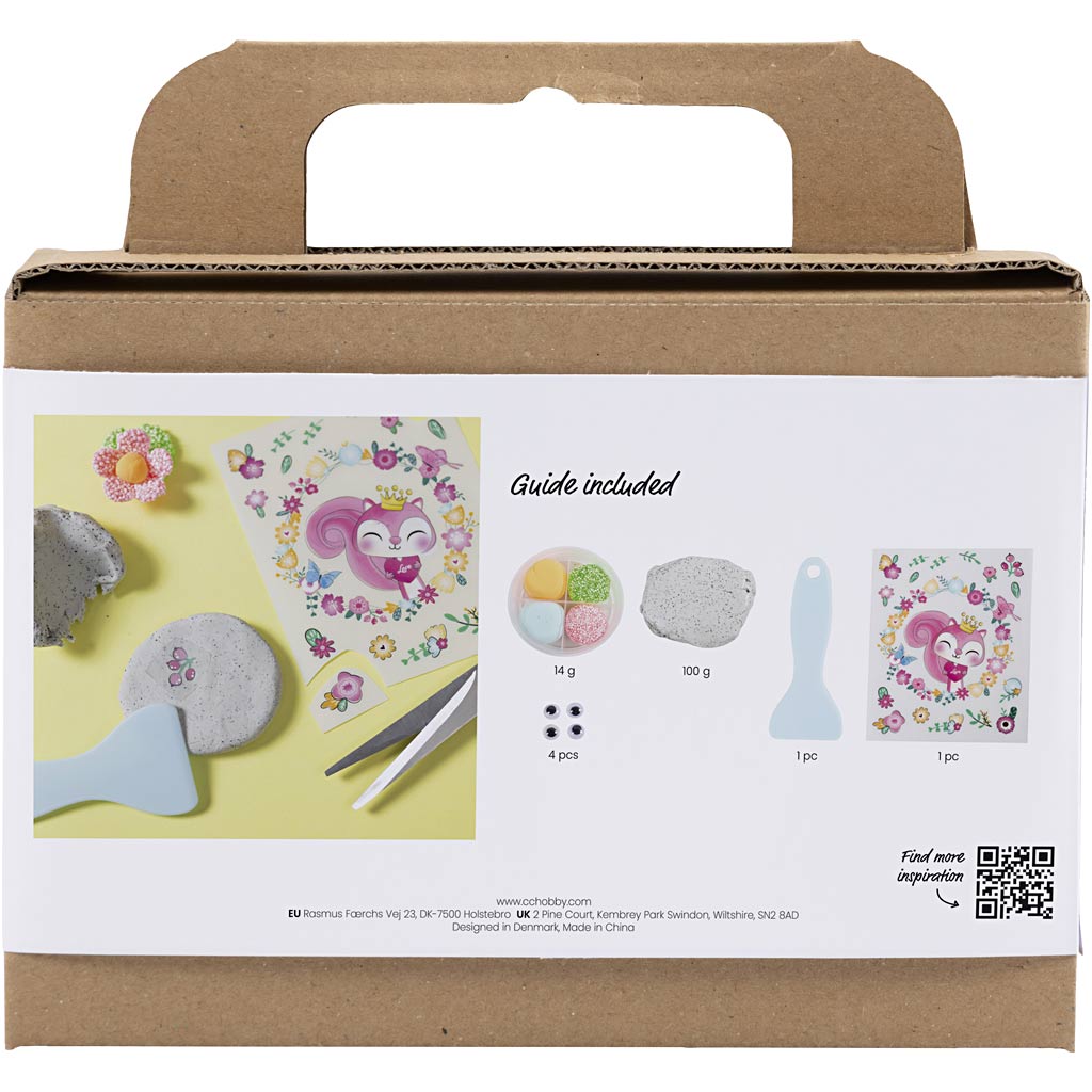 Creativ Company Https: www.cchobby.nl mini-hobbyset-boetseren-steen-met-insect-grijs-lichtroze-licht-turquoise-1-doos