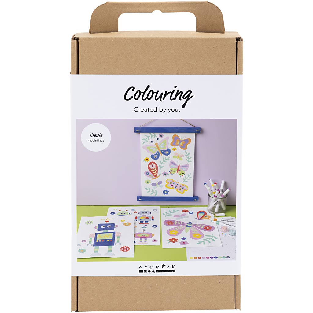 Creativ Company Https: www.cchobby.nl hobbyset-kleuren-vlinder-en-robot-vrolijke-kleuren-1-doos