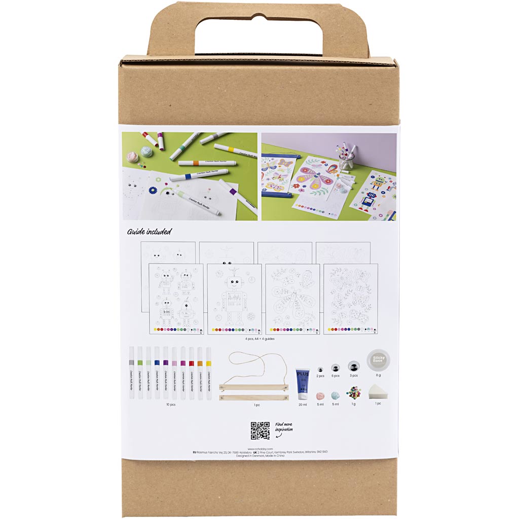 Creativ Company Https: www.cchobby.nl hobbyset-kleuren-vlinder-en-robot-vrolijke-kleuren-1-doos