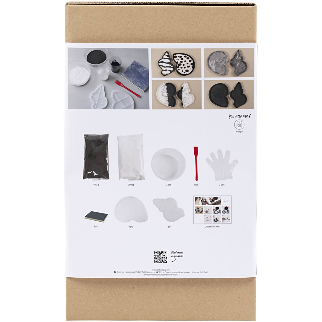 Creativ Company Https: www.cchobby.nl hobbyset-hars-gieten-conchschelp-zwart-wit-1-doos